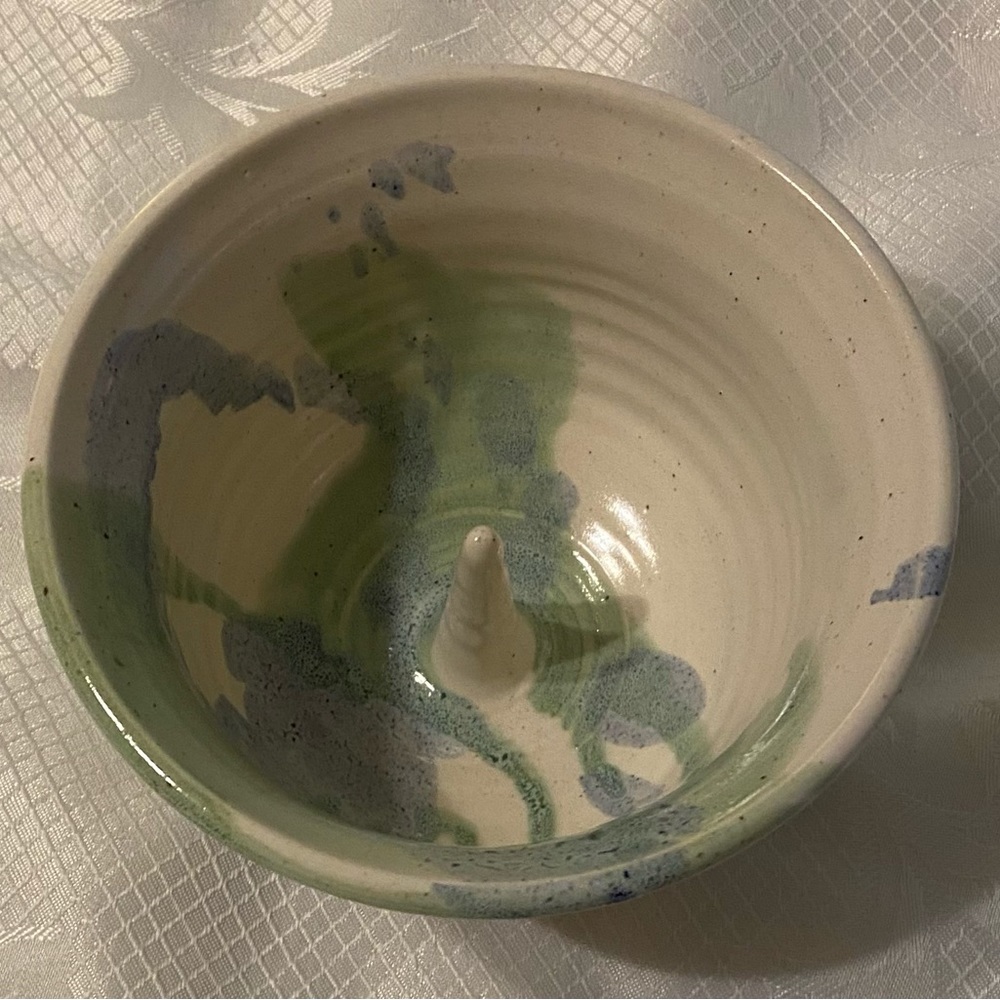 Rare Earth Pottery handmade 5” signed apple baker